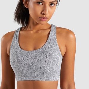 NWT Gymshark Fleur Sports Bra - Charcoal Marl